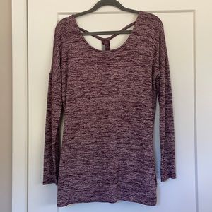 Athleta cozy long-sleeve top with fun detail in back